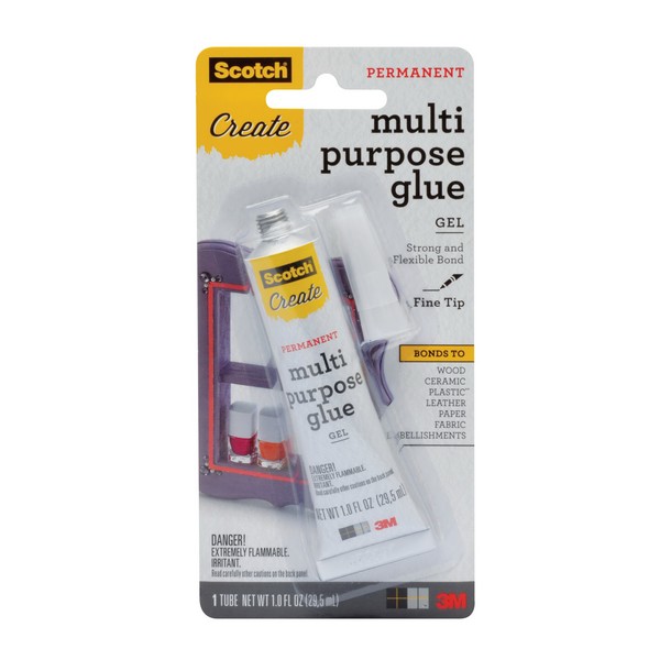 Glue, Multi-Purpose, 1 fl-oz, Composition: Methyl Ethyl Ketone, Ethyl Acrylate-Methyl Methacrylate Polymer, Copolymer of Vinyl Chloride, Acetone, Liquid, Clear, Ketone, 0.915 Specific Gravity, 1.4 °F Flash, 1250 cPs Viscosity Rating, Flammability: 3,