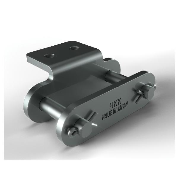 Conveyor Connecting Link, A-2 Attachment Cottered Double Pitch, C2100H Chain, 2-1/2 in Pitch, 3/8 in Pin Dia, 1.126 in Link Plate Height, 0.187 in Link Plate Thickness