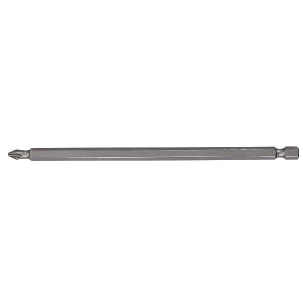 Power Bit, Single End, PH2 Point, Phillips® Point, 6 in Overall Length, Hex Shank, 1/4 in Shank, Carbon Steel