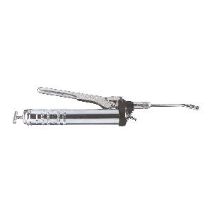 Grease Gun, Heavy-Duty, 14.5 oz Cartridge, 3000 psi Operating, Rigid Pipe Outlet, 27-1/4 in Tool Length, Metal Tube, Silver Tube, Lever Handle
