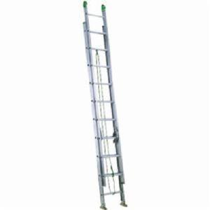 Extension Ladder, Commercial Medium Duty Multi-Section, Series: AE4200PG, 16 ft Overall Length, ANSI Code: Type II, 225 lb, Aluminum, 15 ft 8 in Maximum Working Length, 8 ft Section Length, 17-1/8 in Outside Shoe Base Width, I-Beam Rail, Swivel Safety Shoe
