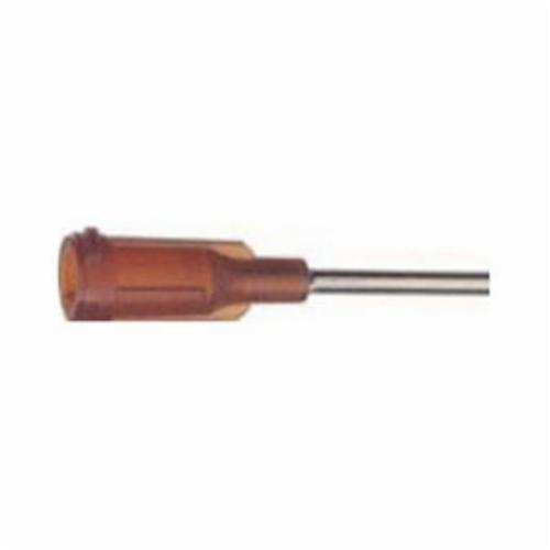 Dispensing Needle, High Precision Straight Tip, 1/2 in Length, 15 ga Gauge, Stainless Steel, Amber