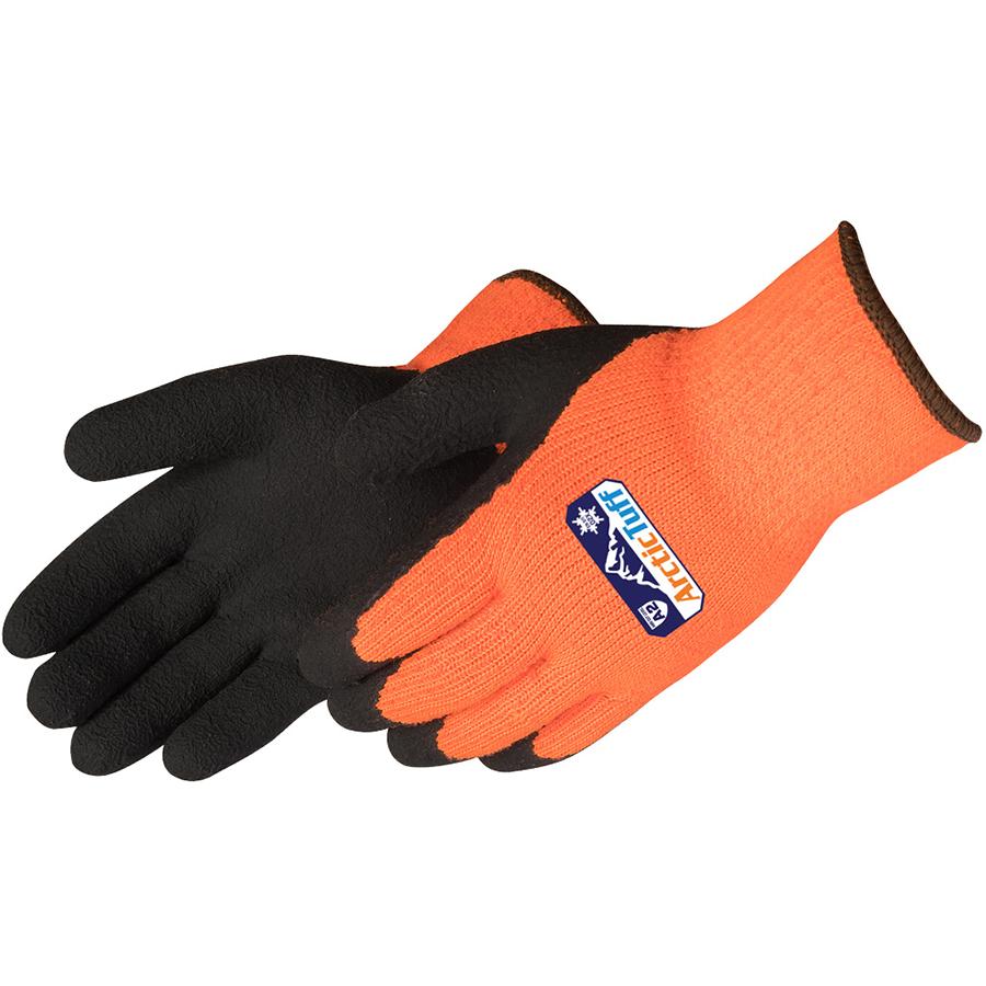 Gloves, Series: F4789HO, Acrylic, Black/Orange, Seamless Style, Knit Wrist Cuff, Foam Latex Coating, Palm and Fingers Coating Coverage, Resists: Abrasion/Cut/Puncture/Tear