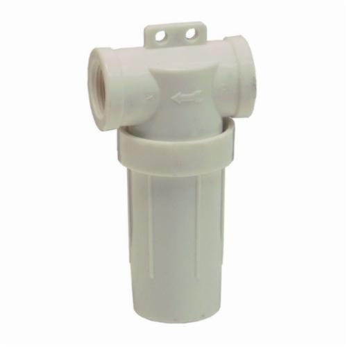 T Line Strainer, 1 Inch Nominal, FNPT, Polypropylene, White, Import