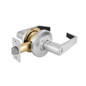 Cylindrical Lever Lockset, Commercial Grade, Series: SLC, Medium Duty Lockset Performance Strength, Lockset Function: Passage, T-Strike Strike, 2-3/4 x 1-1/8 in Strike Dimension, Grade: 2, 2-3/4 in Backset, 6 Pins, 2 Keys, Different Keying, For Door
