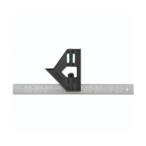 Combination Square, 12 in L, Graduations: 1/32 in, 1/16 in, 1/8 in, 45/90° Measuring Angle, Measuring System: SAE, Plastic, Coated