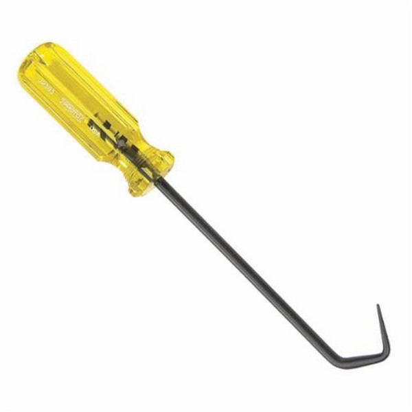 Hook Pick, Standard, Curve Tip, High Alloy Steel Tip, Black Oxide Tip, 4-Sided Handle, Acetate Handle, 6-1/4 in Shank Length, 1/4 in Shank Width, 10 in Overall Length, High Alloy Steel