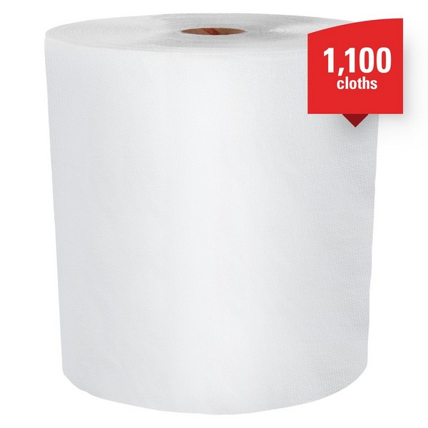 Jumbo Roll Wipers, 12.4 Inch Width, 13.4 Inch Length, 1100/Roll, White