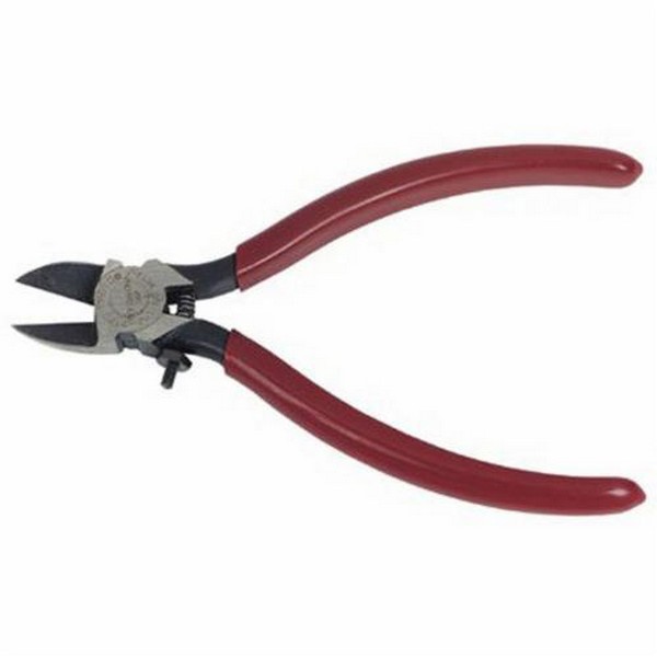 Diagonal Cutter Plier, Oval Jaw, 3/4 in L x 3/4 in W x 7/16 in THK Jaw, Forged Alloy Steel Jaw, 6-3/4 in Overall Length, Plastic Handle, Insulated: No, Red