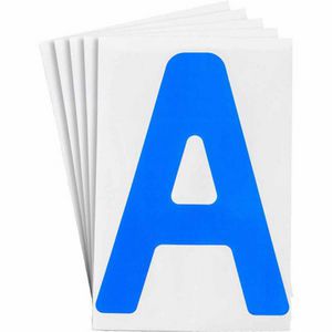 Floor Marking Letter, Non-Illuminated Non-Reflective, Character: A, Blue Character, B-514 Polyester, 20 Cards, 8 Inch Overall Height, 6 Inch Overall Width, 1 Labels per Card
