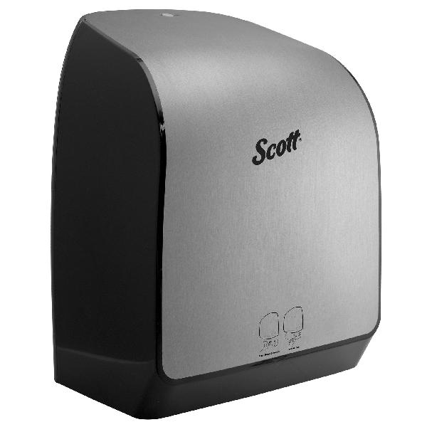 Towel Dispenser, Electronic Hard Roll, Series: MOD* E, 9.18 in Overall Length, 12.66 in Overall Width, 16.44 in Overall Height, Wall Mounting, Plastic, Faux Stainless/Metallic Finish/Color, Domestic
