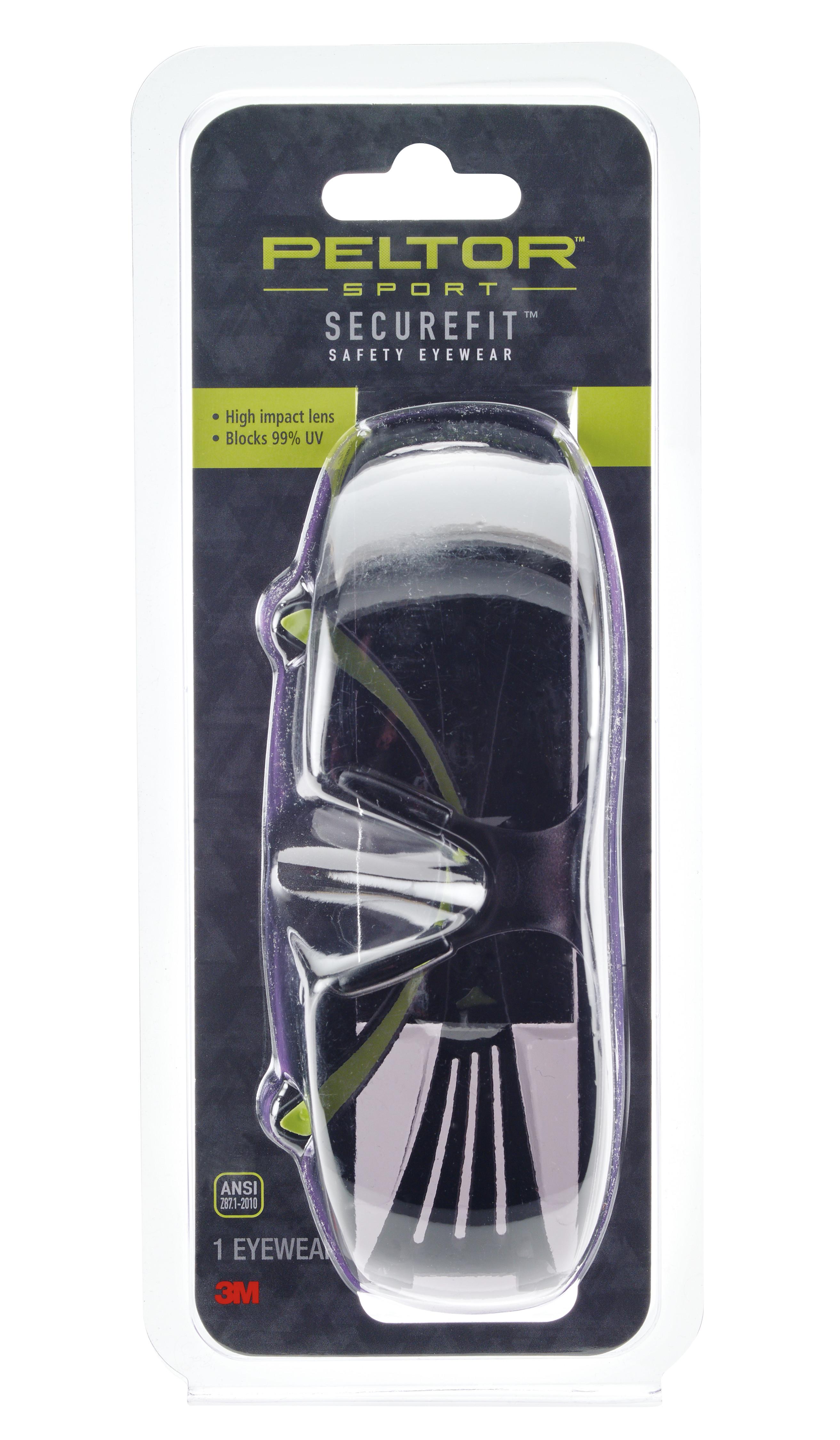 Protective Eyewear, Lightweight, Series: SF400, Anti-Fog Lens Coating, Clear Lens, Black Frame, Polycarbonate Lens, Yes UV Protection, Flexible/Low Profile Temple, Specifications Met: ANSI Z87.1-2010