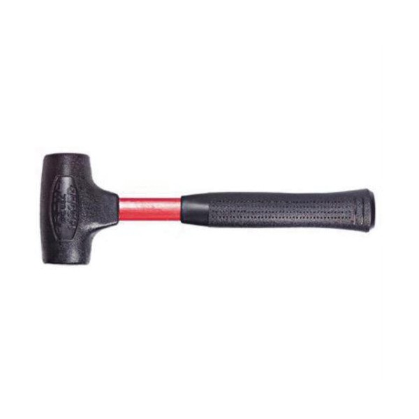 Dead Blow Hammer, 12 in Overall Length, 1 lb Head, Rubber Head, 1-5/8 in Head Width, 4 in Head Length, Fiberglass Handle