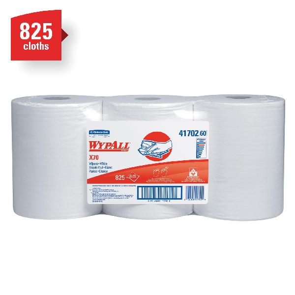 Cleaning Wiper, Long Lasting Reusable, Series: X70, 9.8 x 13.4 in Size, 275 Sheets Capacity, White, Hydroknit*