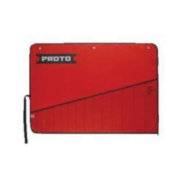 Tool Pouch, Anti-Slip, For Use With: J1200-90ASD Combination ASD Wrench Set, J1200F-T500 Combination ASD Wrench Set, J1200FASD Combination ASD Wrench Set, 15 Pocket, Canvas, Red, 15 in L x 11 in W x 5/16 in H
