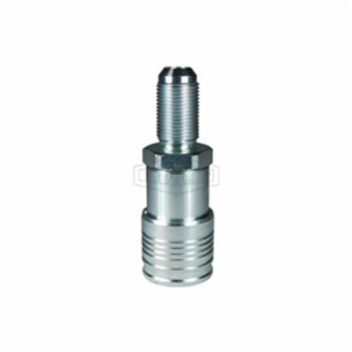 Flushface Male Bulkhead Coupler, Series: DQC HT, 7/8-14 Nominal, Male JIC BH, 1-5/16 Inch Hex, 4.38 Inch Length, 5000 psi, Steel, Polished Chrome, 1.54 Inch Outside Diameter