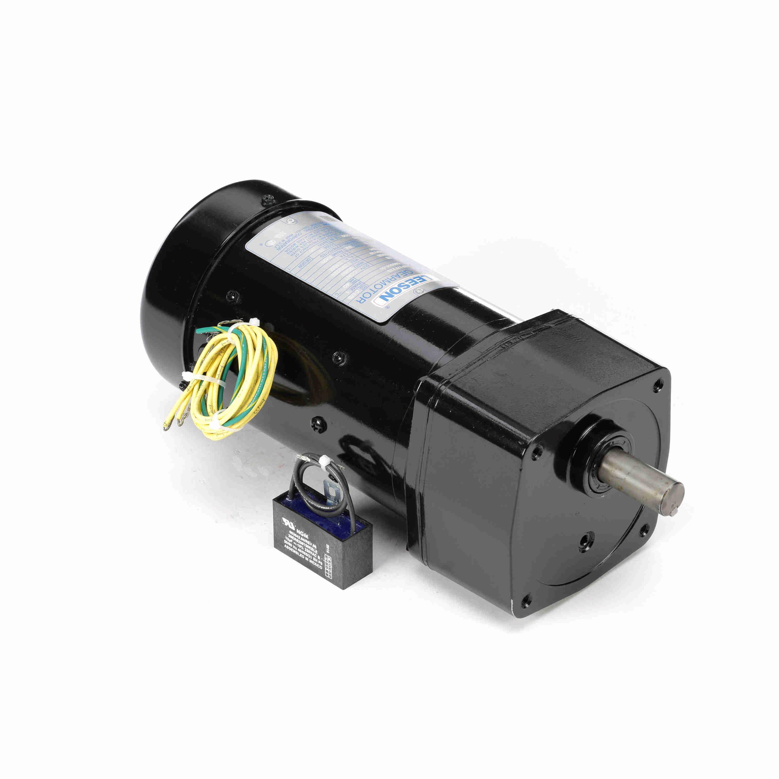 Gear Motor, 0.16 hp, 60 Hz Frequency, 1 ph, 34 RPM Maximum, 3/4 in Shaft Diameter, 1-5/8 in Shaft Length, Reversible Rotation, 250 in-lb Torque, 50:1 Gear Ratio, Permanent Split Capacitor Motor, Ball Bearing, 330 lb Overhung Load, Special Mounting, 40 °C Ambient, Class F Insulation, Totally Enclosed Fan Cooled Enclosure, Die Cast Aluminum Housing