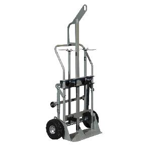 Cylinder Hand Truck, 600 lb Load, 2 Cylinder, Pneumatic Wheel, For Use With: US Navy For Use On Submarines, 69 in Overall Height, 35 in Overall Width, 22 in Overall Depth, Steel