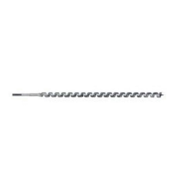 Pole Auger Bit, Drill Style: Auger, 13/16 in Diameter, 24 in Overall Length, 18 in Flute Length, 5/16 in Shank, Hex Shank, Forged Steel Cutting Edge, Forged Steel, Bright