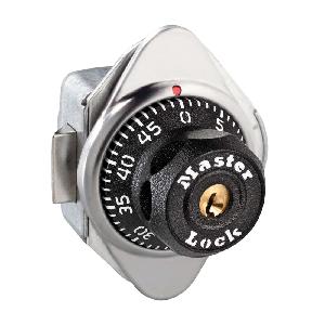 Built-In Locker Lock, Automatic Door, Black Dial, 1-7/8 in Width, Plastic Dial/Steel Body, Control Key/Combination Key, Right Hand Locker Hinge