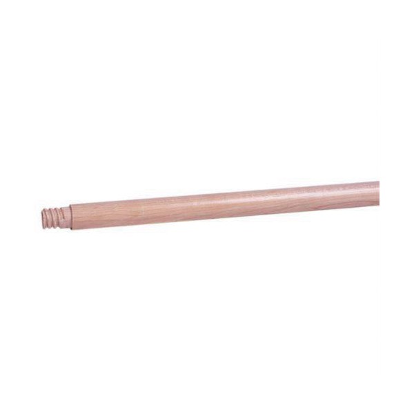 Floor Brush Handle, Threaded Tip, 15/16 in Dia, 48 in Length, Hardwood Handle/Wood Tip, Clear Lacquered