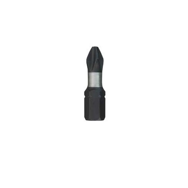 Impact Insert Bit, #2 Point, Phillips® Point, 1/4 in Drive/Shank, Hex Shank, Steel