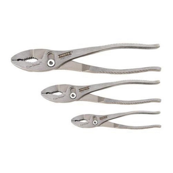 Plier Set, Series: XL Series, Slip Joint Pliers, 3 Piece, Specifications Met: ASME B107.23-2004, Steel, Natural, Silver