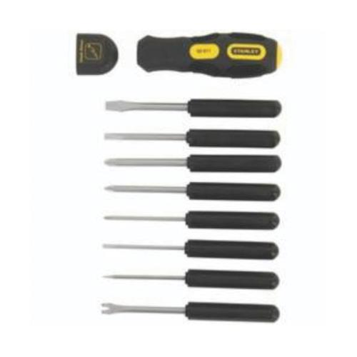 Screwdriver Set, 9-Way, Measurement System: Imperial, 9 Piece, Rubberized Grip Handle, Screwdriver Types Included: Phillips®/Slotted, Specifications: 7-3/4 in L, Alloy Steel, Chrome Plated
