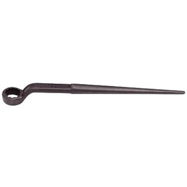 Box End Wrench, Measurement System: Imperial, 1-5/8 in Wrench Opening, 12 Points, 22 in Overall Length, 45˚ Offset, 1-1/2 in Offset, 2-15/32 in Box End Width, 1-1/8 in Box End Thickness, Spud/Tapered Handle, Specifications Met: Federal GGG-W-636E, Al