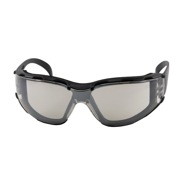 Safety Glasses, Single Lens, Series: Zenon Z12™ Foam 250-01, Universal, Anti-Fog/Anti-Scratch Lens Coating, Indoor/Outdoor Lens, Rimless, Black Frame, Polycarbonate Frame, Polycarbonate Lens, 99.99 % UV Protection, Flexible/Thin Temple, ANSI Z87.1+ S