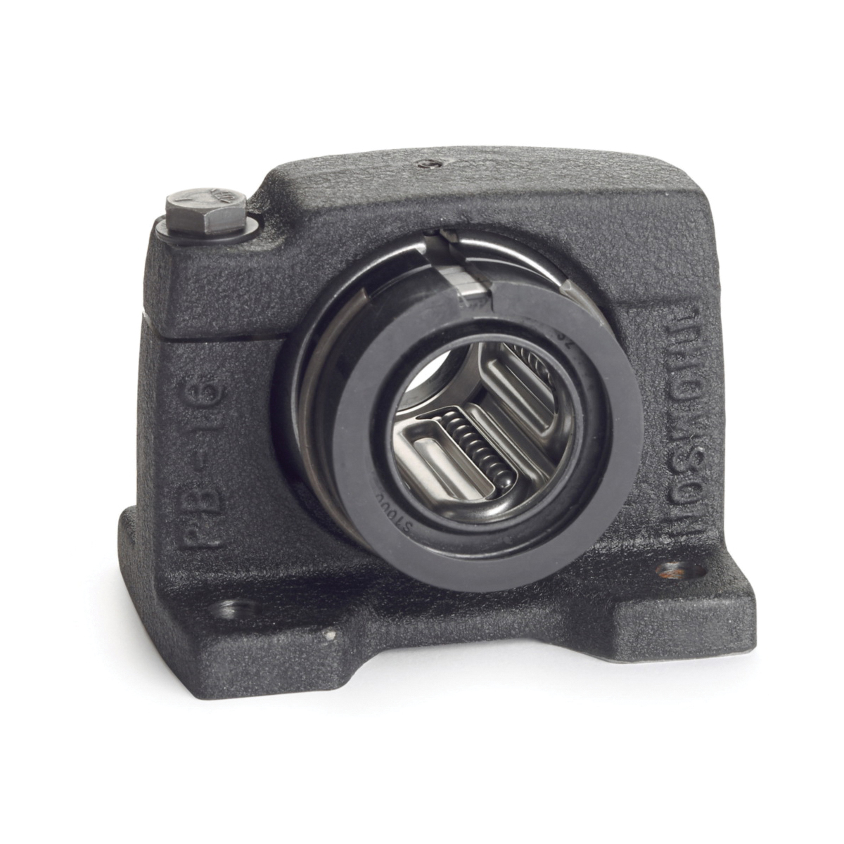 Linear Bearing Pillow Block, Closed Standard, Series: PB Series, 1 in Shaft Dia, 3-1/4 in Outside Dia, 1-3/8 in Center Line to Base, 2.56 in Height, 3-1/4 in Length, 2.88 in Width, 350 lb Dynamic, Steel Bearing, 185 deg F