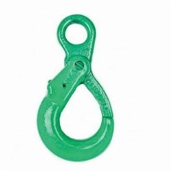 Self-Locking Hook, 15000 lb, 100 Grade, Eyelet Attachment, 1/2 in, Alloy Steel, Painted
