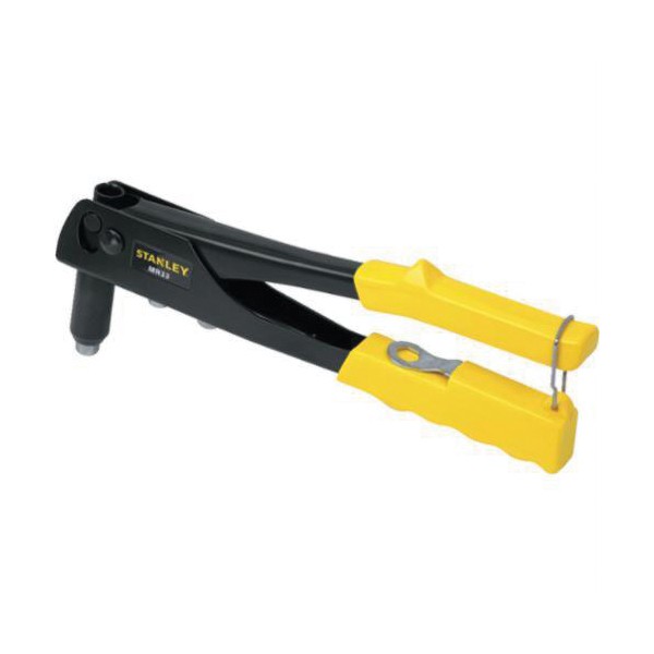 Hand Riveter, Heavy Duty Right Angle, 3/32 in, 1/8 in, 5/32 in, 3/16 in Rivet Diameter, 10 in Rivet Length, Steel, Spring Loaded Handle, Plastic Handle