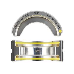 Crimping Die, U-Style, For Use With: 2679-20 600 kcmil Crimper and 49-16-U111 750 kcmil U-Style Crimping Jaw, Specifications: 750 kcmil Al, 6T U-Style Die, Stainless Steel, Silver, 2.1 in W x 0.85 in D x 2.04 in H Dimensions