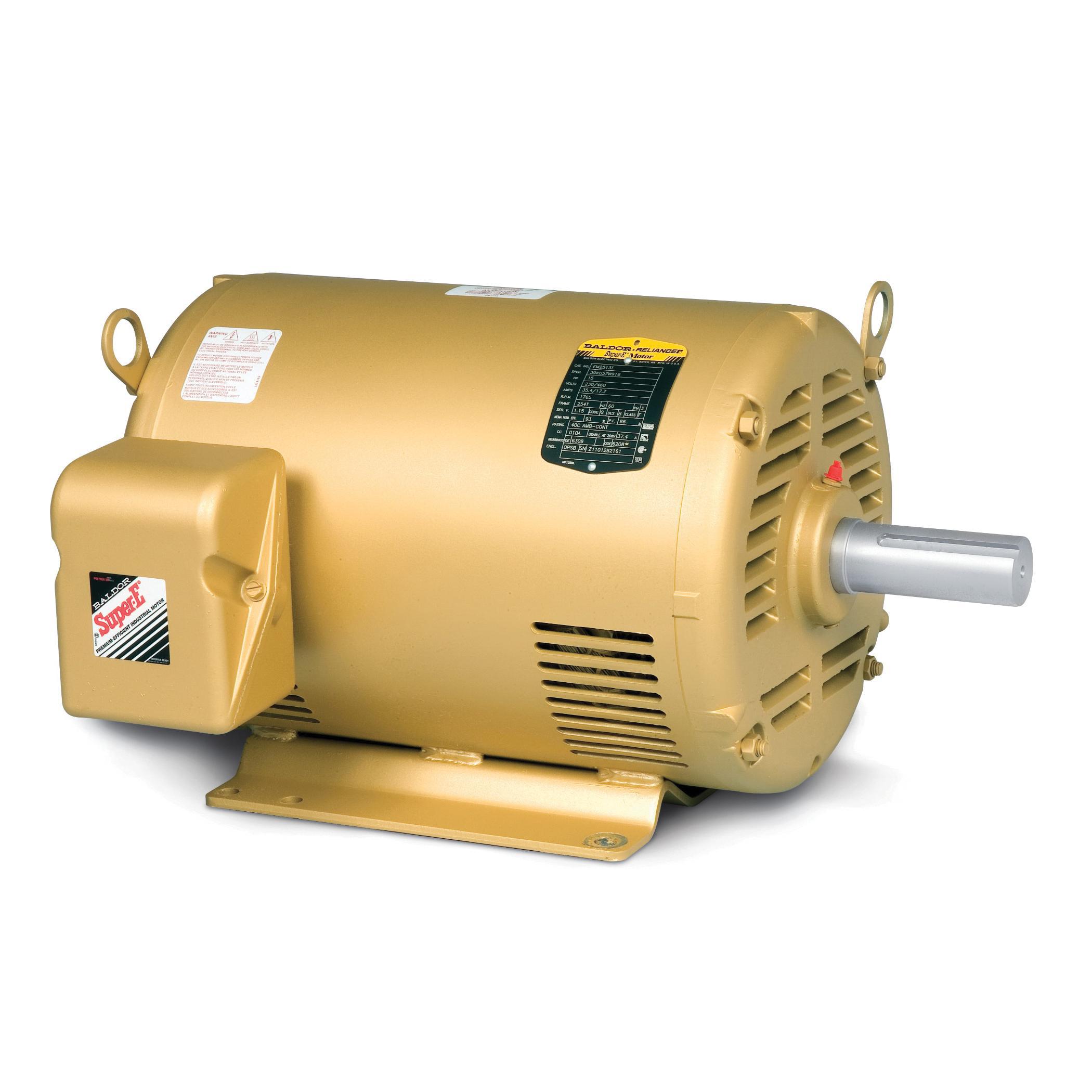AC Motor, 1 HP, 208/230/460 VAC, 3.1/3/1.5 A, 60 Hz Frequency, 3 ph, 1760 RPM Speed, 1 Speed, OPSB/NEMA B Enclosure, 143T Frame, 7/8 in Shaft, Reversible Rotation, 1.15 Service Factor, Ball Bearing, 2.99 ft-lb Torque, F1/Foot Rigid Mounting, 40 to 76 C, Insulation Class: Class F, Steel, 11.12 in L x 9.98 in W x 6.81 in H Dimensions