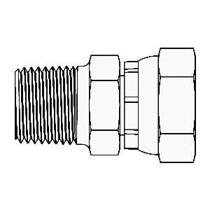 Hydraulic Pipe Swivel, 3/4-14 Inch Male Pipe, 3/4-14 Inch Female Pipe Swivel, Steel