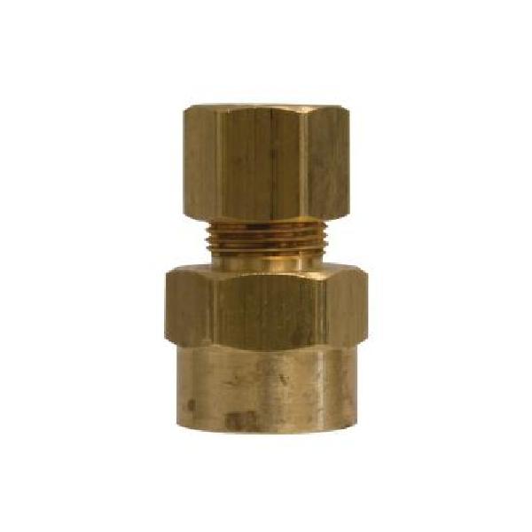 Tube-to-Pipe Adapter, Adapter, 1/4 Inch Nominal, Compression x FNPTF, 0.68 Inch Hex, 300 psi, -65 to 250 °F, Brass