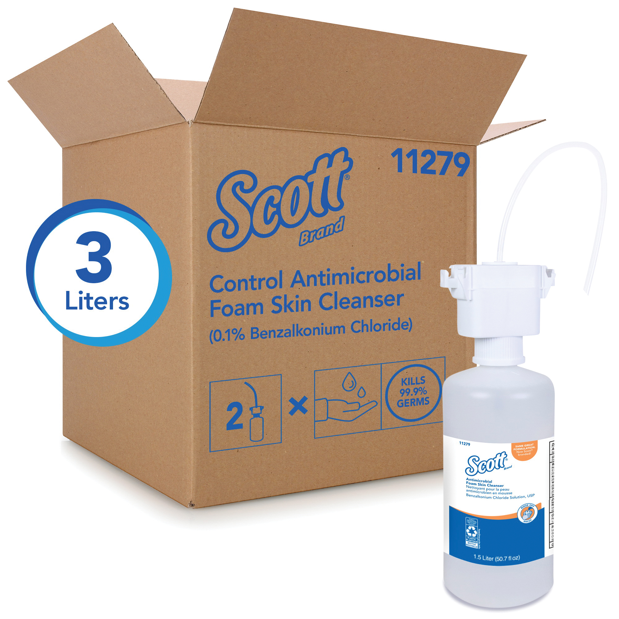 Anti-Bacterial Foam Skin Cleanser, 1.5 L Nominal, Refill Packing, Liquid Form, Clear Glass, Unscented Odor/Scent, Composition: Propylene Glycol, Sodium Laureth Sulfate, Cocamidopropyl Betaine, Sodium Cumenesulfonate, Triclosan, Citric Acid, 5 to 5.5