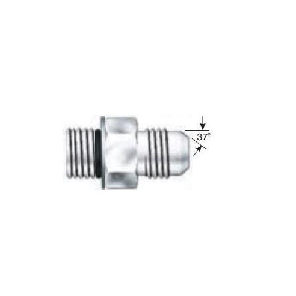 Hydraulic Flange Adapter, British to SAE, Series: G62, 1/2-14 x 7/8-14 Nominal, Male BSPP with O-Ring x Male 37° JIC Flare End Style, 6000 PSI Pressure, Steel