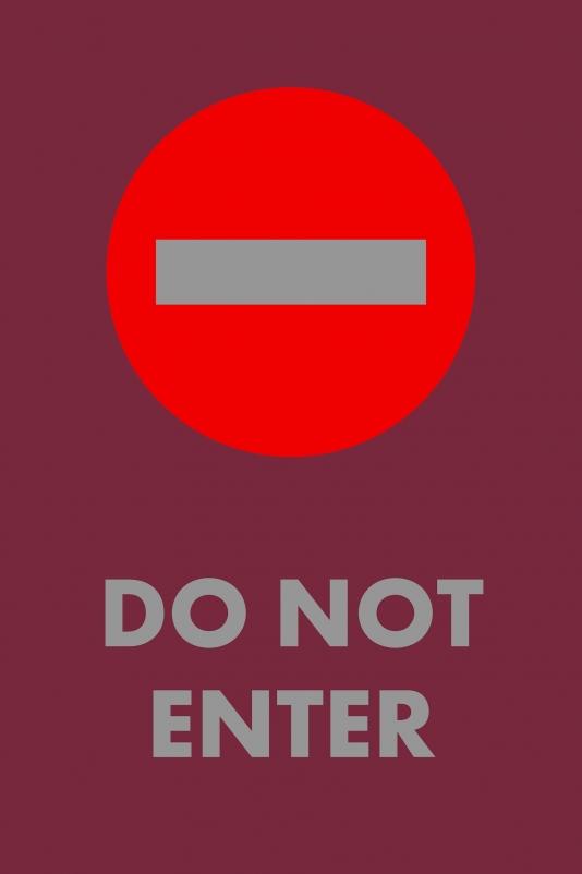 Entrance Mat, Do Not Enter, Series: 194NE, 72 in Length, 48 in Width, 3/8 in Thickness, Red, Nylon, Standard Design Surface, Vinyl Backing, Bordered Edge, Indoor Indoor/Outdoor
