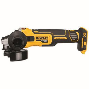 Angle Grinder, Brushless Cordless Small, 4-1/2 in Wheel Diameter, 5/8-11 Arbor/Shank, 9000 RPM Speed, 20 VDC, Lithium-Ion Battery, Slide Switch, 12.2 in L Dimensions
