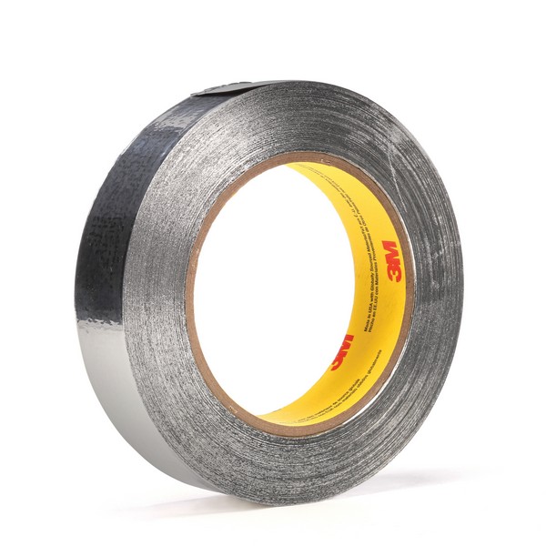 Foil Tape, General Purpose Self-Wound, 60 yd Length, 1 Inch Width, 4.5 mil Thickness, Silver, Acrylic Adhesive, Aluminum Foil Backing, 55 in-oz Adhesion Strength, 30 in-lb Tensile Strength, 300 °F Maximum Operating, -40 °F Minimum Operating