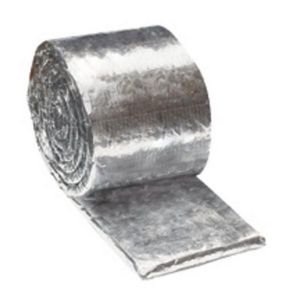 Fire Barrier Duct Wrap, Flexible Lightweight, 25 Foot Length, 6 Inch Width, 1-1/2 Inch Height, Fire Rating: 2 hr, Specifications Met: ASTM E 2336, ASTM E 814, Silver, Vitreous Spun Fiber