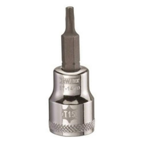 Socket Driver Bit, Measurement System: Imperial, 3/8 in Drive, Torx® Bit, T15 Bit, Chrome Vanadium Alloy Steel