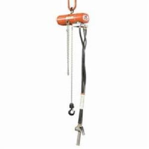 Air Chain Hoist, Series: ShopAir, 500 lb, Hook Suspension, 10 ft Lifting Height, 21 fpm Lift Speed, 10-7/8 in Minimum Between Hooks, Pendant Throttle Control, 38 scfm, 90 PSI Air, 3/8 in NPTF Air Inlet, 1/2 in ID Hose, 5.062 in H x 6.687 in W