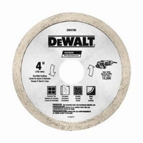 Diamond Saw Blade, High Performance Thin Kerf, 4 in Diameter Blade, 5/8 in, 7/8 in, 20 mm Arbor/Shank, Dry/Wet Cutting Condition, 5 mm Segment Height, 15200 RPM Applicable Materials: Stone and Tile