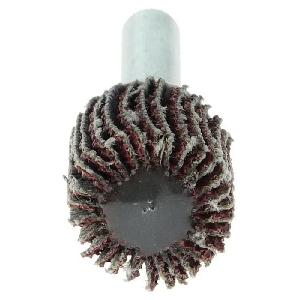 Coated Abrasive Flap Wheel, 5/8 in Wheel Dia, 5/8 in Face Width, 1/4 in Shank Dia, 40 Grit, Coarse Grade, Aluminum Oxide Abrasive, 30000 RPM Maximum, Threaded Stem Attachment