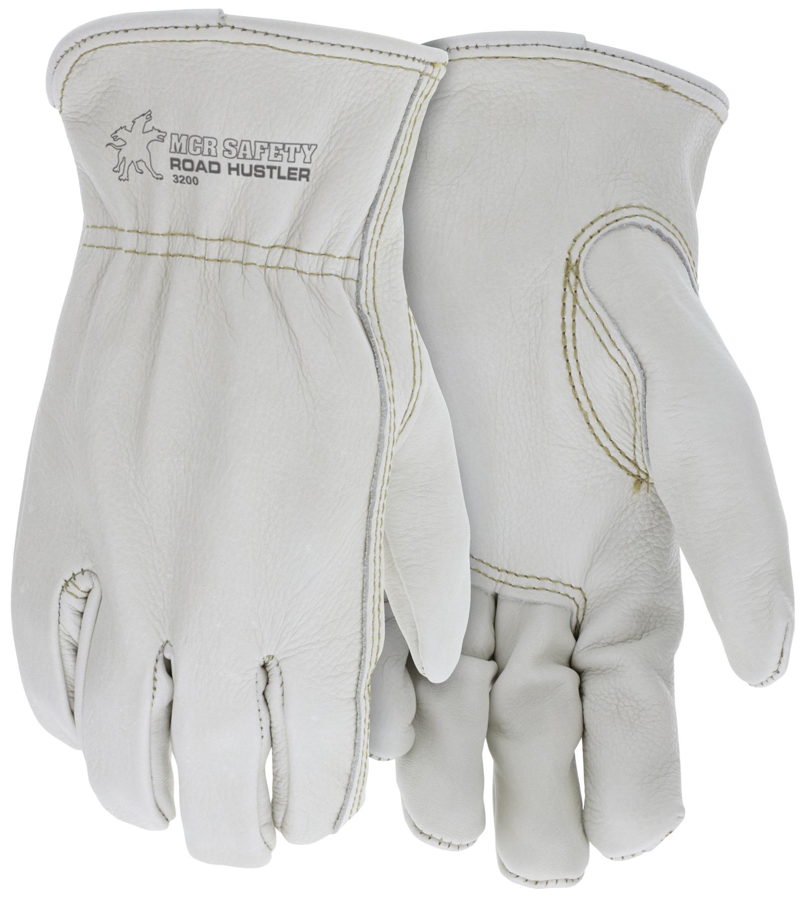 Gloves, Arm Protection, 2XL Size, Grain Leather Palm, Beige, Standard Finger/Keystone Thumb Style, Slip-On Cuff, ANSI Heat Level: 2