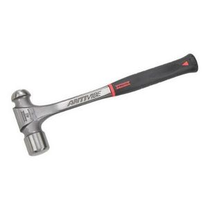 Ball Pein Hammer, 15.24 in Overall Length, 1.72 in Face Dia, 40 oz Head, Steel Head, 5.39 in Head Length, Steel Handle, Molded Textured Rubber Grip