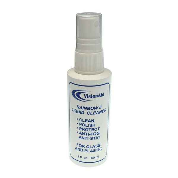 Lens Cleaning Liquid, Series: Rainbow, 2 oz Container, Pump Spray Bottle Container, Slight Alcoholic Odor/Scent, Formula: Isopropyl Alcohol/Sodium Lauryl Sulfate